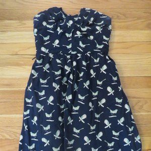 Anthropologie Porridge Strapless Bird Dress - Size 4/6/Small- GUC -Novelty Print
